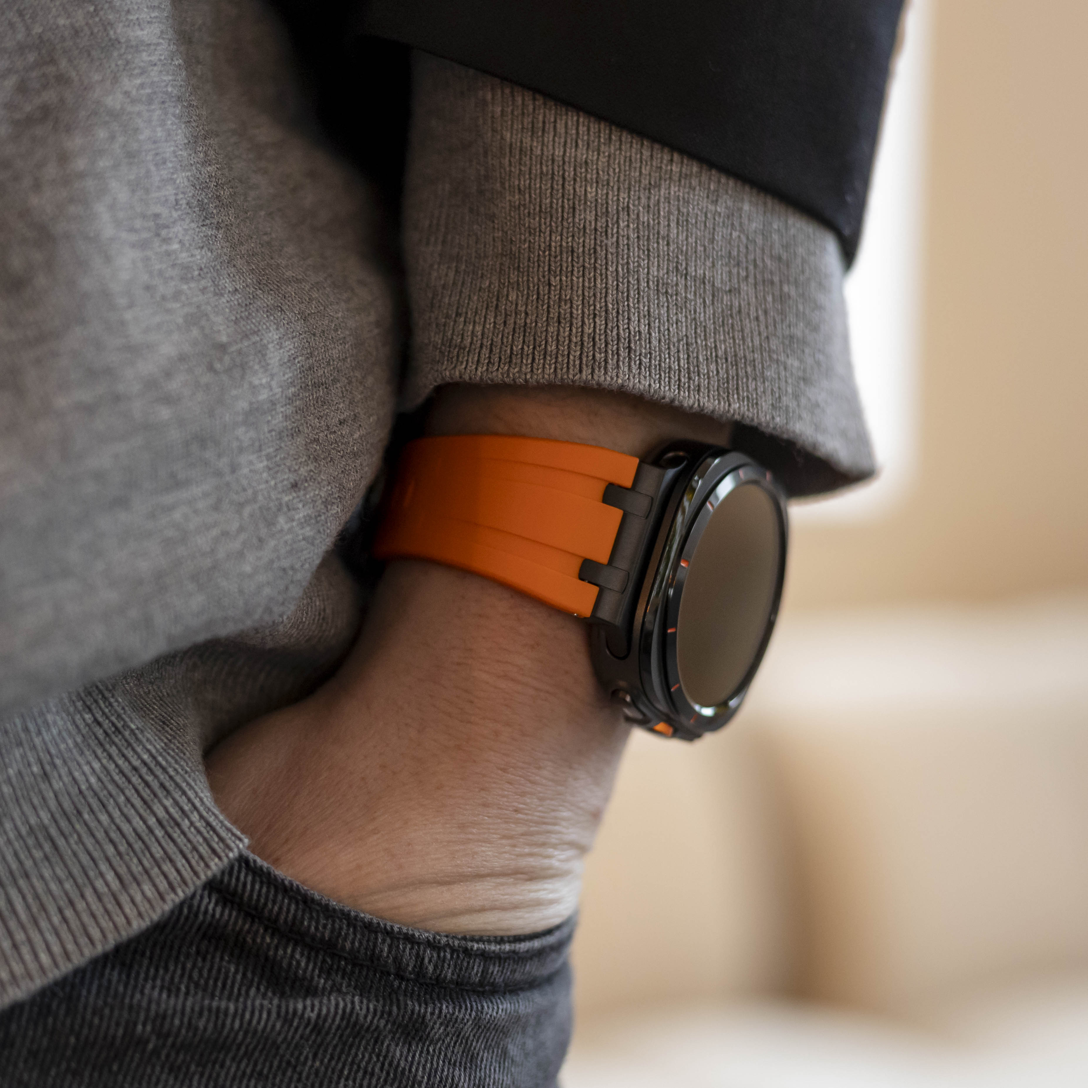 Bandz Correa silicona 'Luxe Liquid' Samsung Galaxy Watch Ultra (naranja con negra)