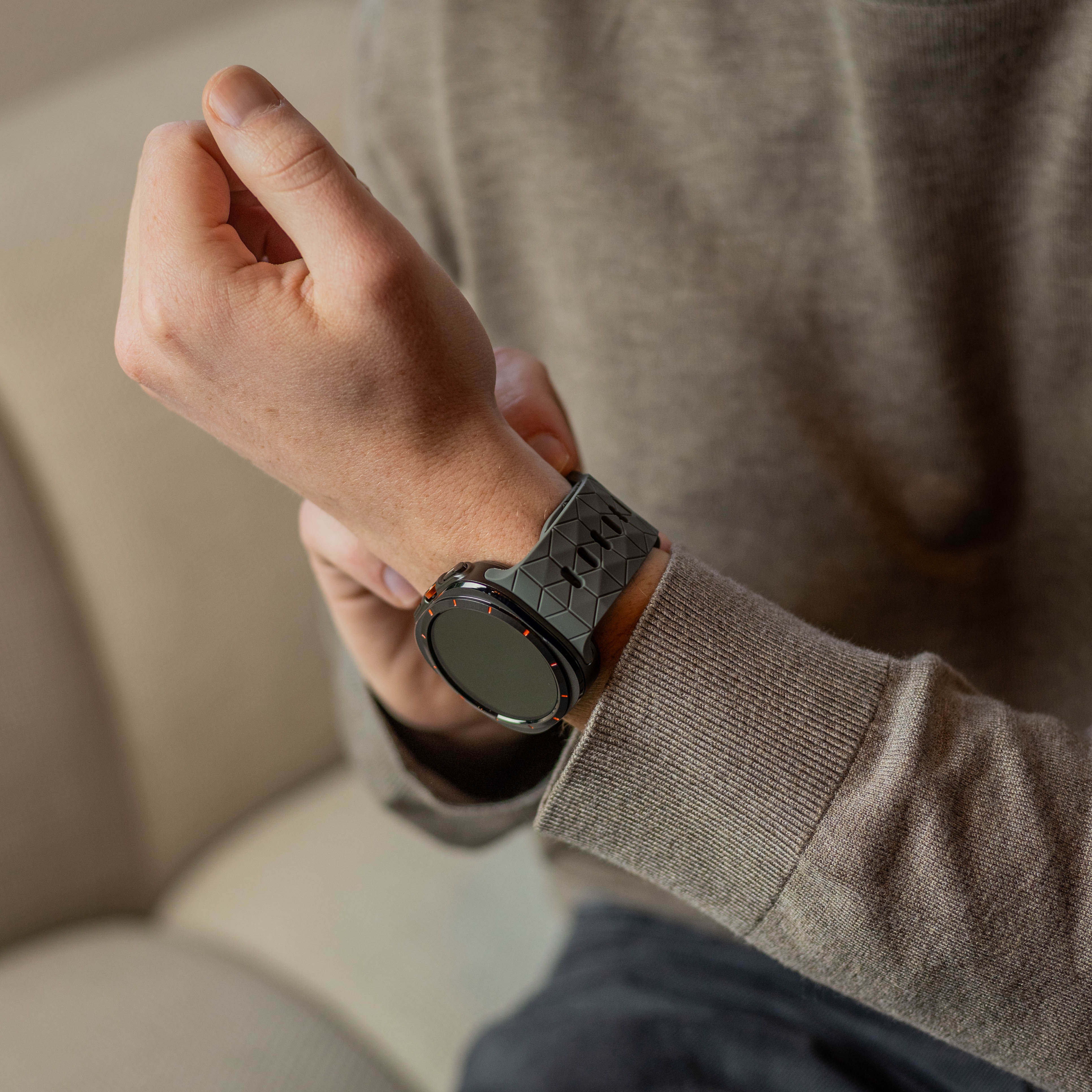 Bandz Correa silicona 'Hexagons' Samsung Galaxy Watch Ultra (gris oscuro)