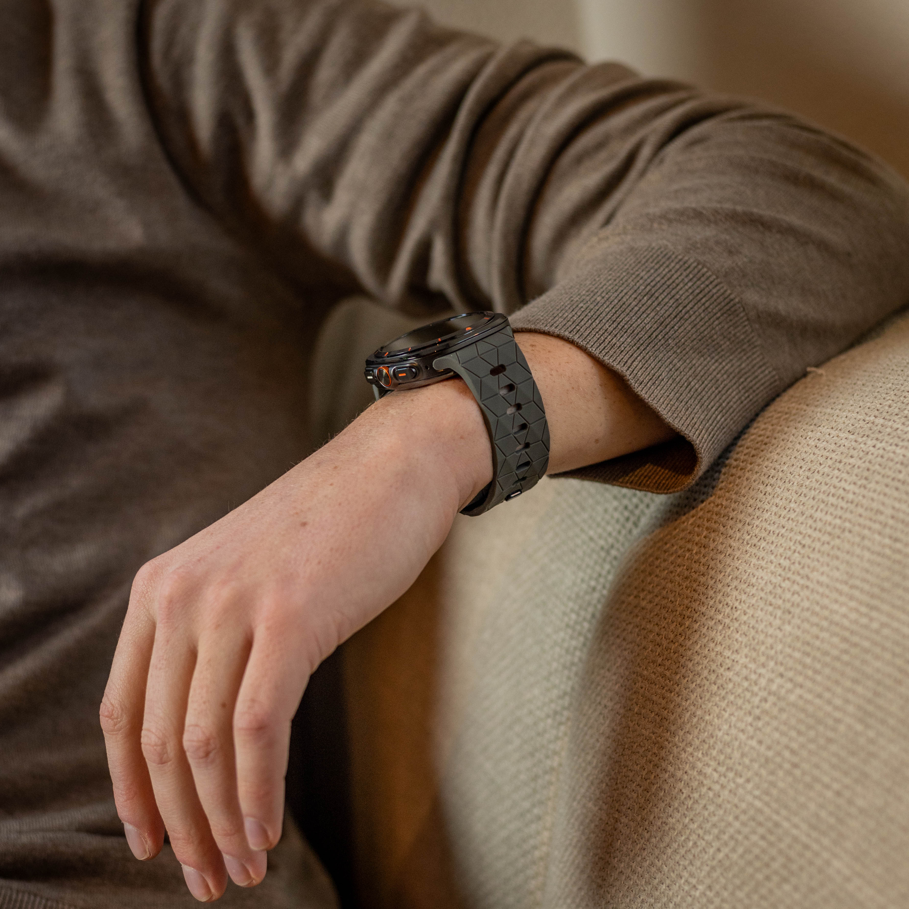 Bandz Correa silicona 'Hexagons' Samsung Galaxy Watch Ultra (gris oscuro)