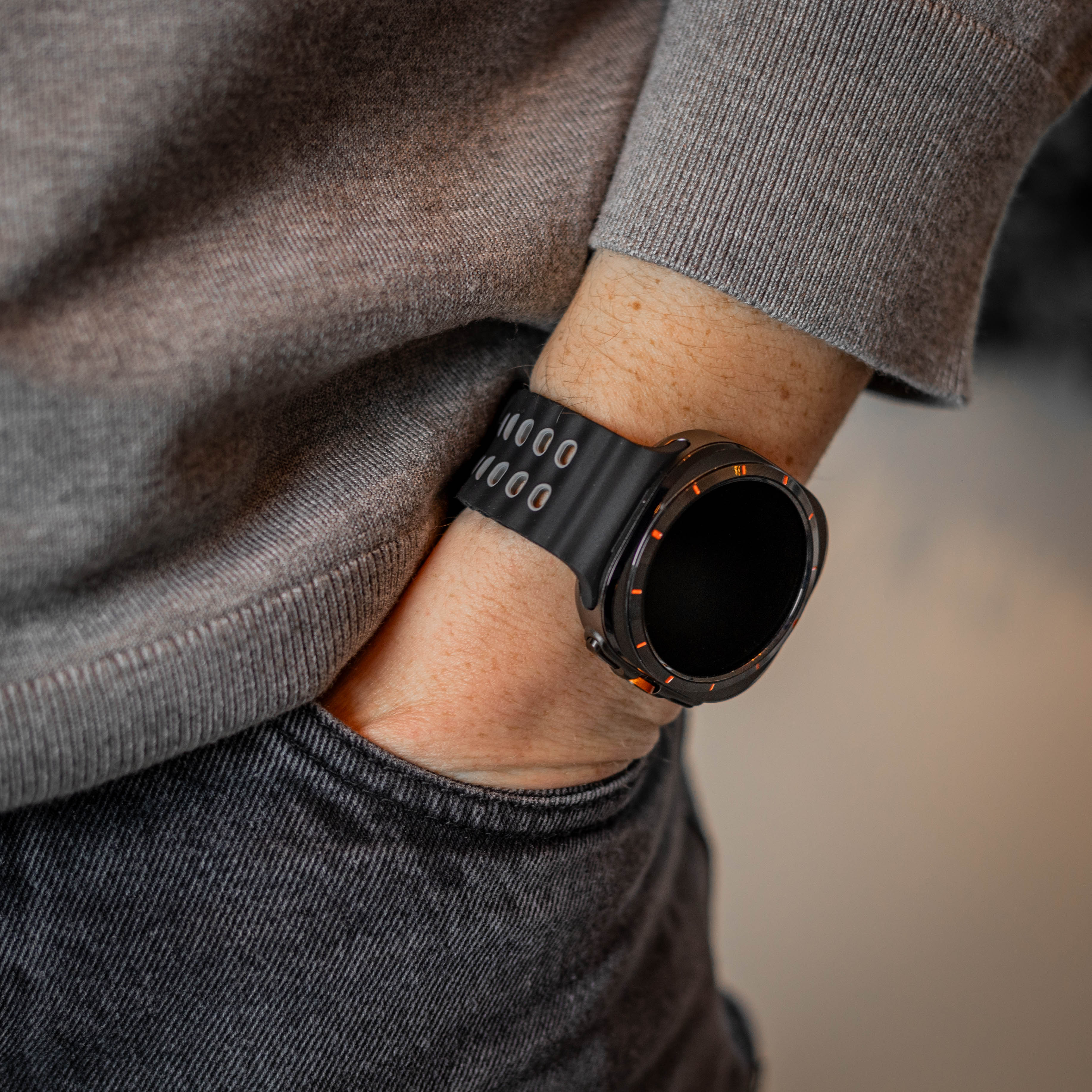 Correa de silicona wave Samsung Galaxy Watch Ultra (negra/gris)