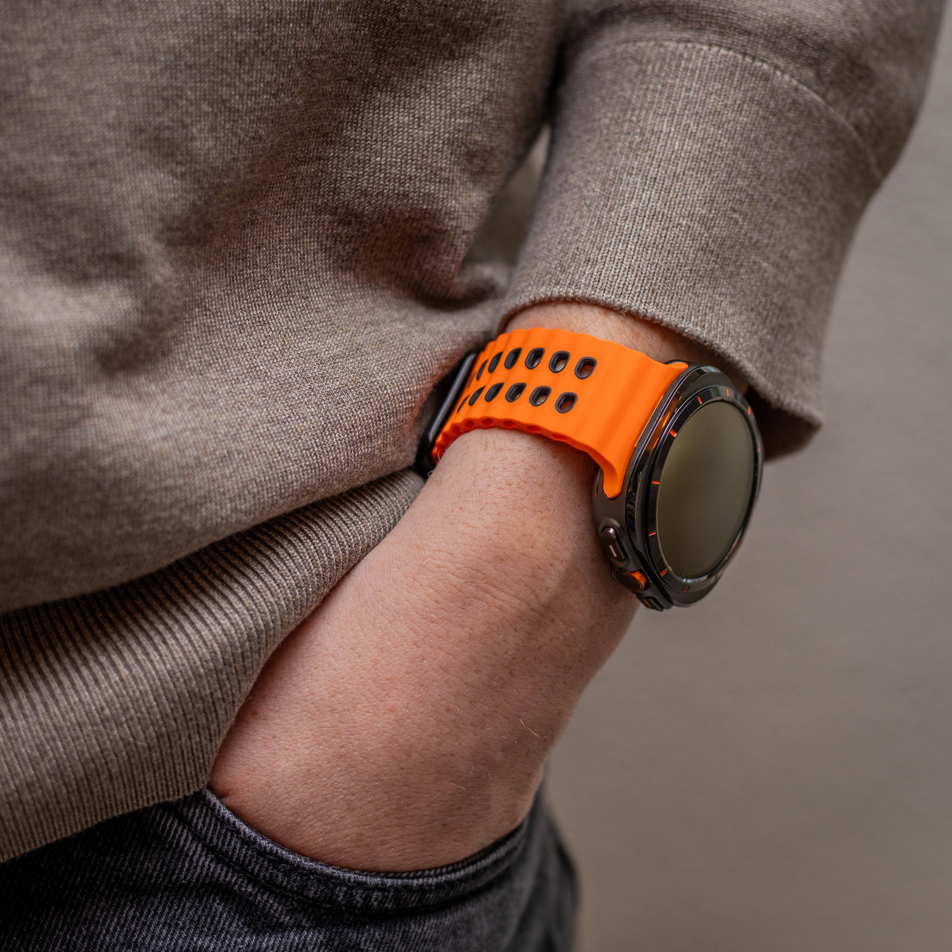 Correa de silicona wave Samsung Galaxy Watch Ultra (naranja/negra)