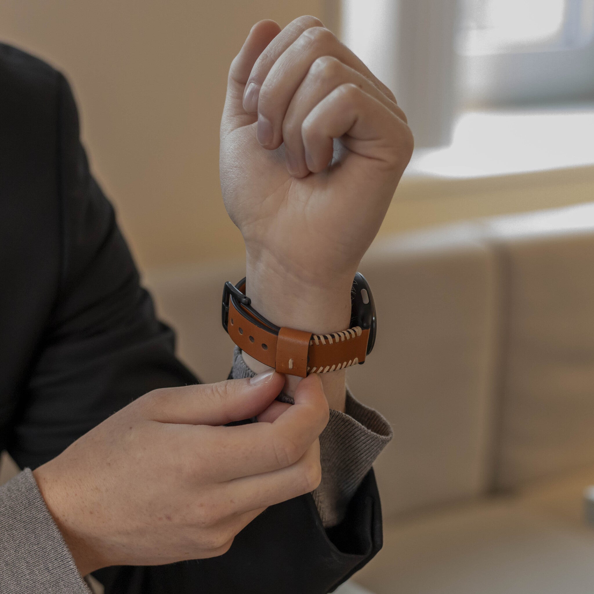 Suunto Vertical 2 Stitched Lederarmband (Braun)