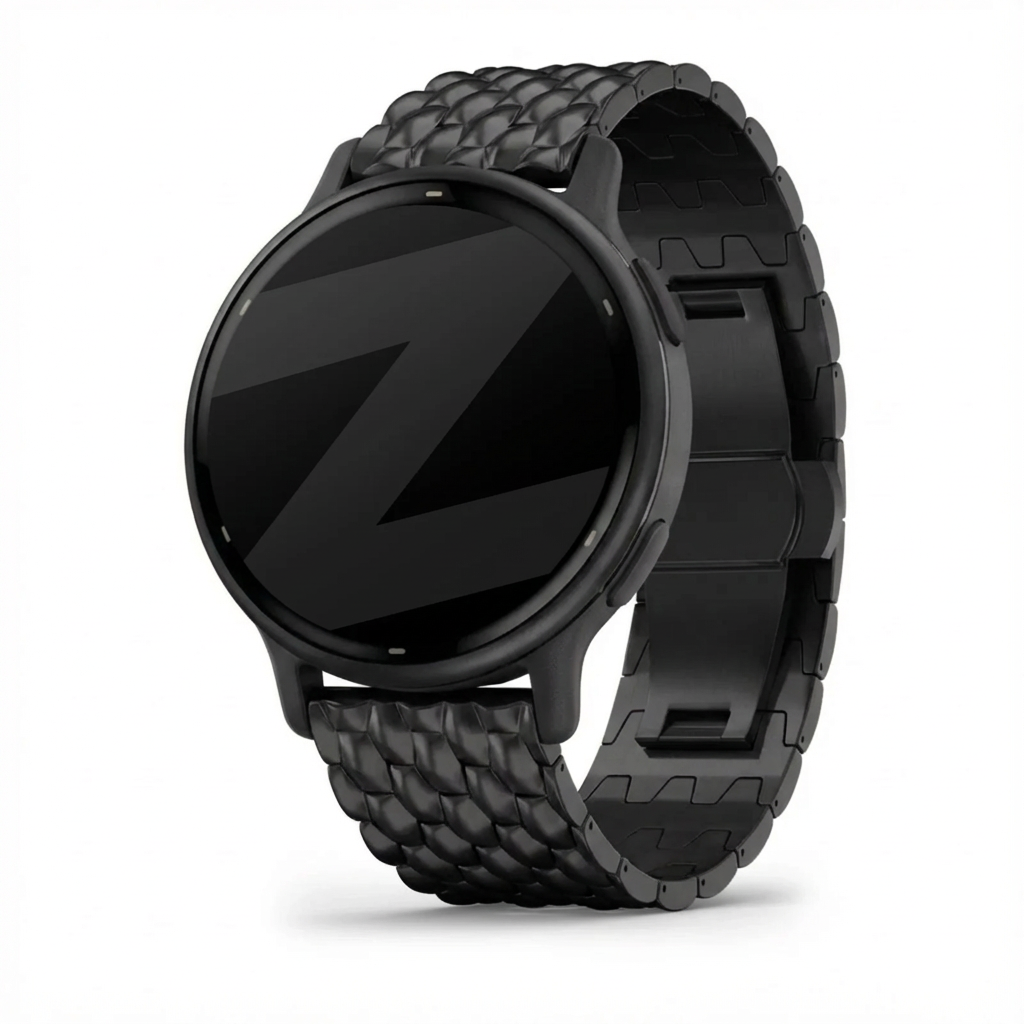 Bandz Garmin Vivoactive 5 stalen band 'Dragon' (zwart)