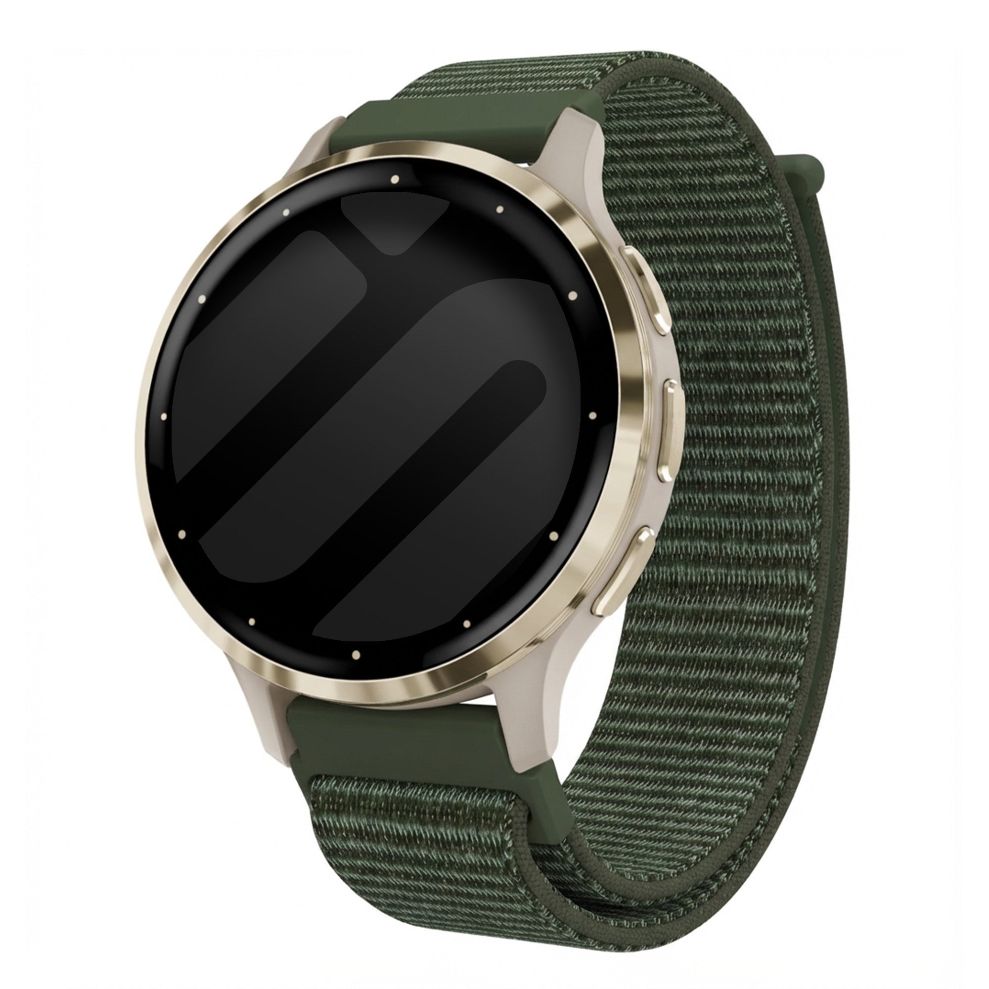 Garmin Venu 3s nylon band (donkergroen)