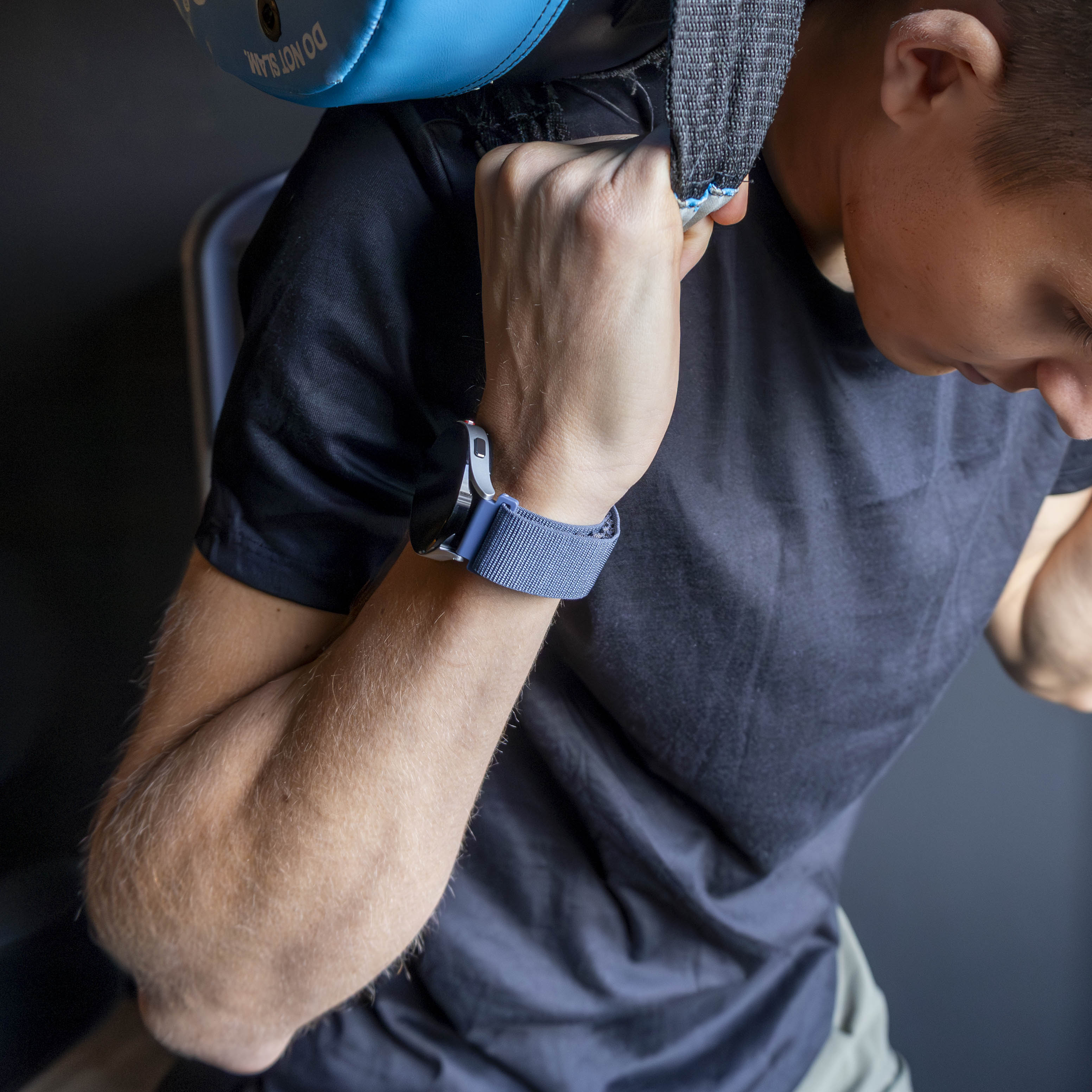 Bandz Xiaomi Amazfit Bip Alpine Nylonarmband (Grau-Blau)