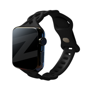 Bandz Apple Watch siliconen band 'Braided' (zwart)