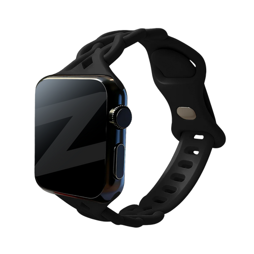 Bandz Apple Watch siliconen band 'Braided' (zwart)