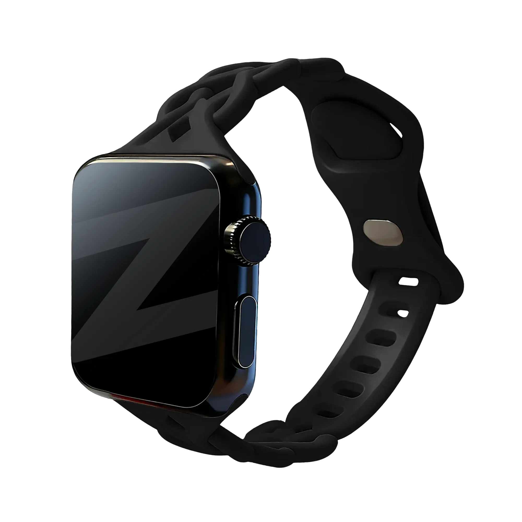 Bandz Apple Watch siliconen band 'Braided' (zwart)