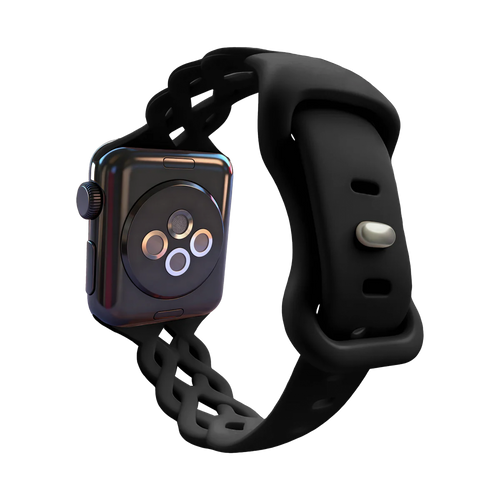 Bandz Apple Watch siliconen band 'Braided' (zwart)