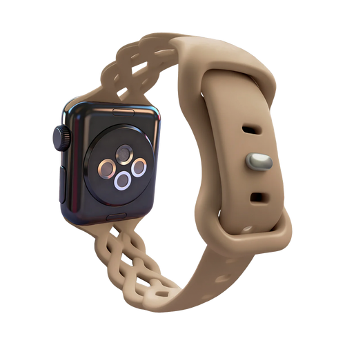 Bandz Bracelet silicone tissé Apple Watch (beige)