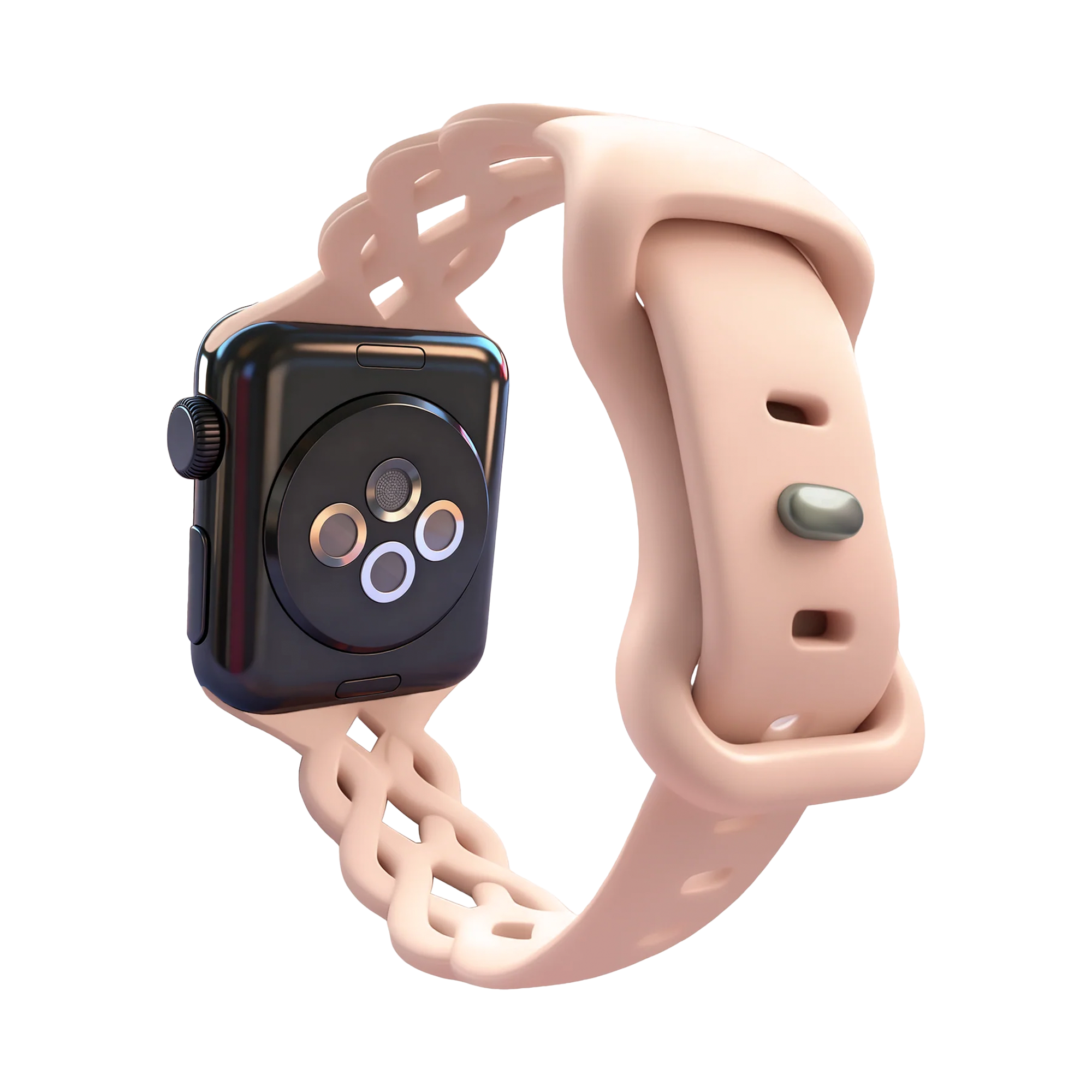 Bandz Correa silicona trenzada Apple Watch (rosa arena)