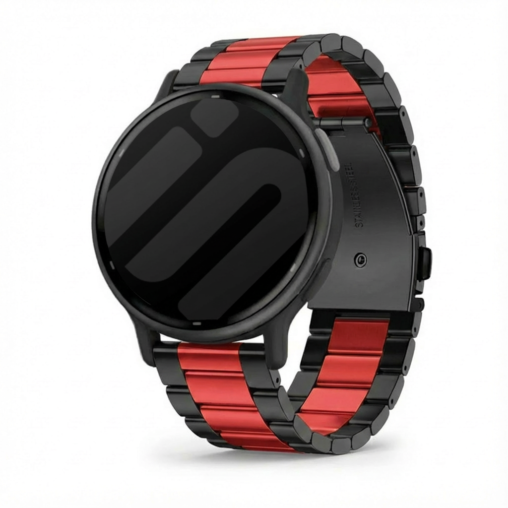 Correa acero Garmin Vivoactive 5 (negro/rojo)