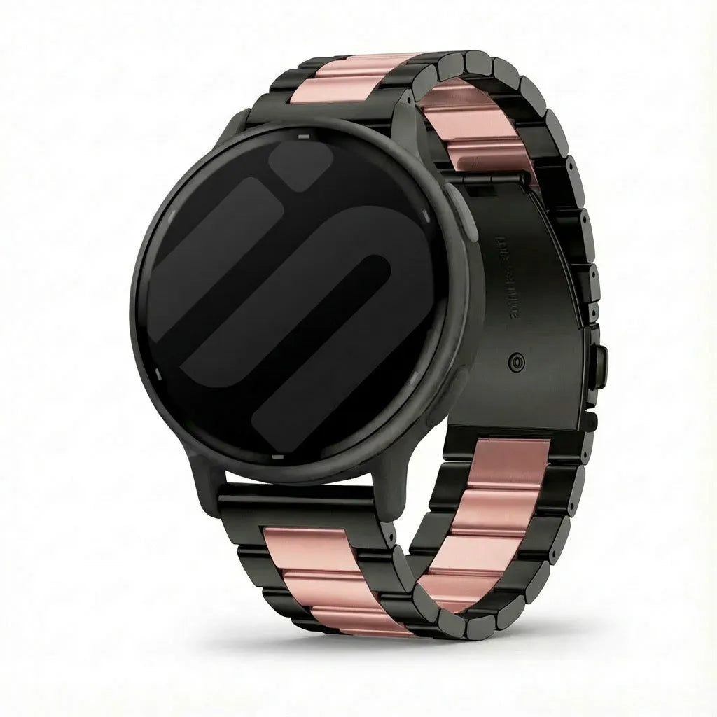 Garmin Vivoactive 5 stalen band (zwart/roze)