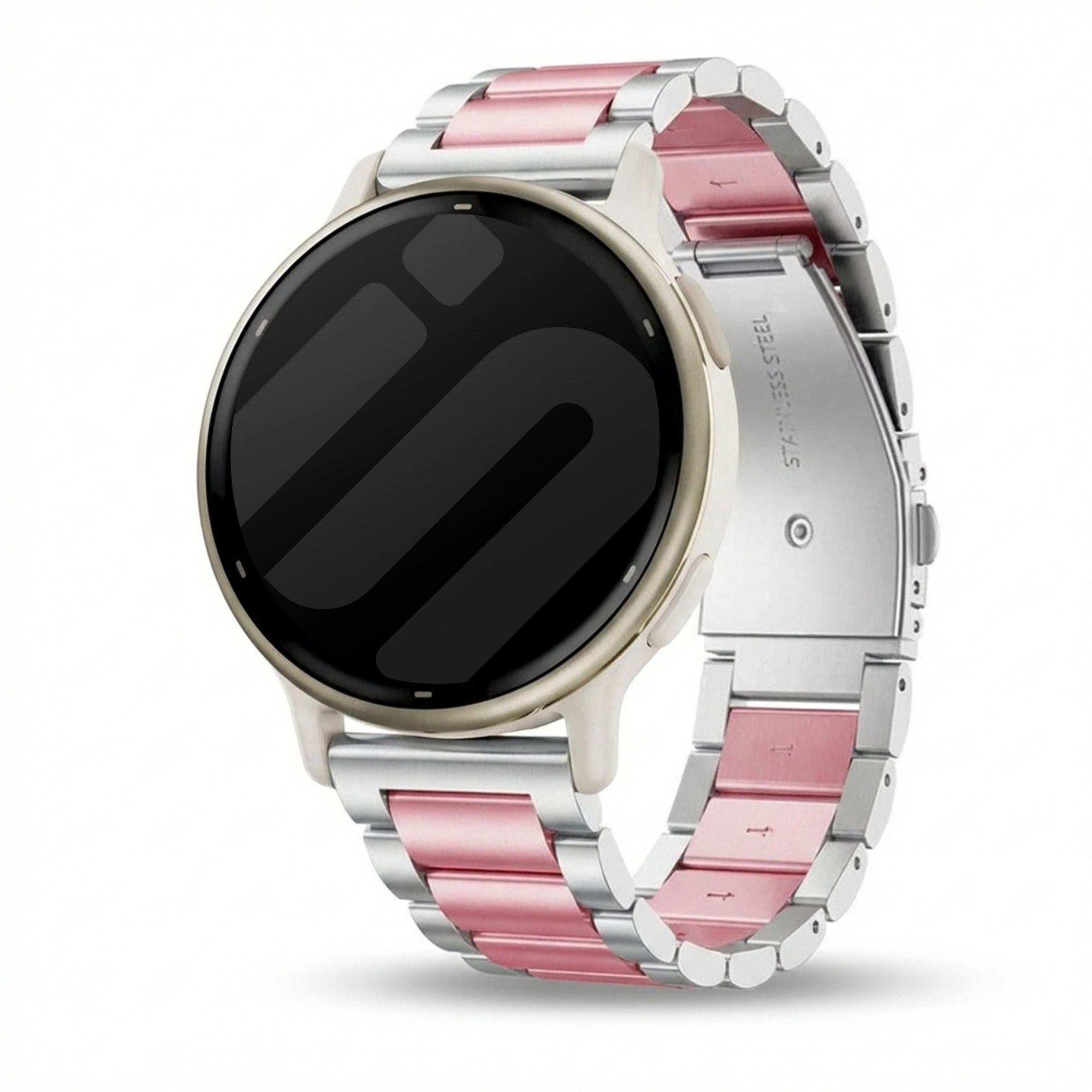 Garmin Vivoactive 5 stalen band (zilver/roze)
