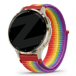 Bandz Garmin Venu 3s Nylon Loop Armband (Regenbogen)