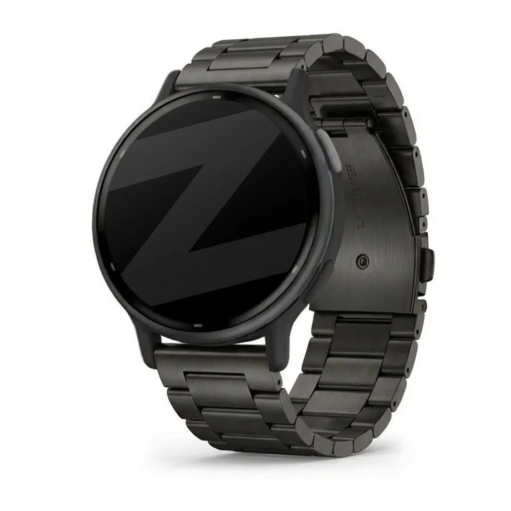 Bandz Garmin Vivoactive 5 titanium schakel band (zwart)