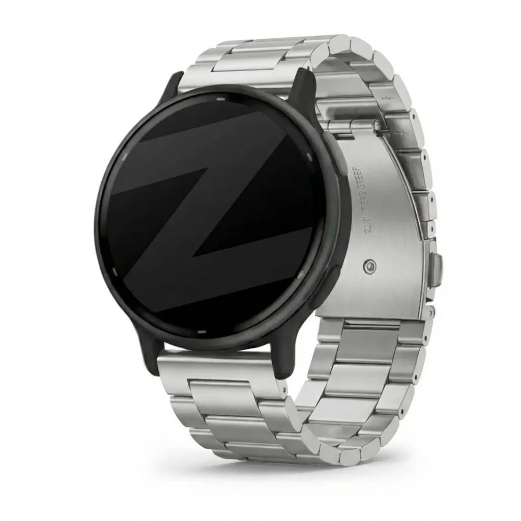 Bandz Garmin Vivoactive 5 titanium schakel band (zilver)