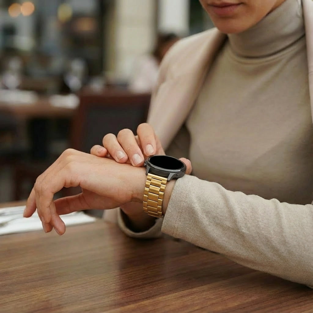 Bandz Garmin Forerunner 265s Steel Strap 'Classic' (Gold)