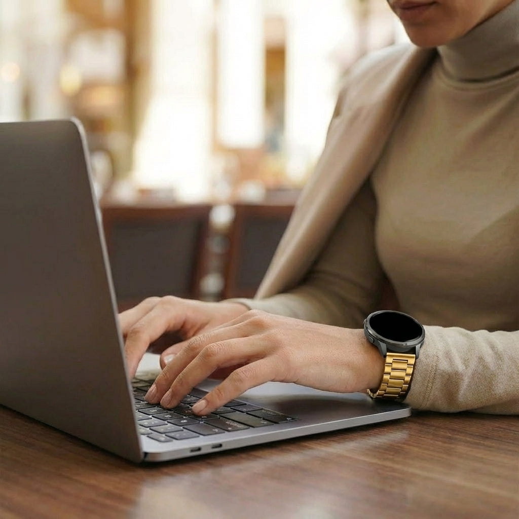 Bandz Garmin Forerunner 265s Steel Strap 'Classic' (Gold)