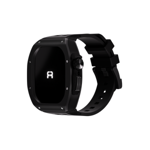 Reqior Funda de polímero y metal con correa de goma Apple Watch 45mm (negro)