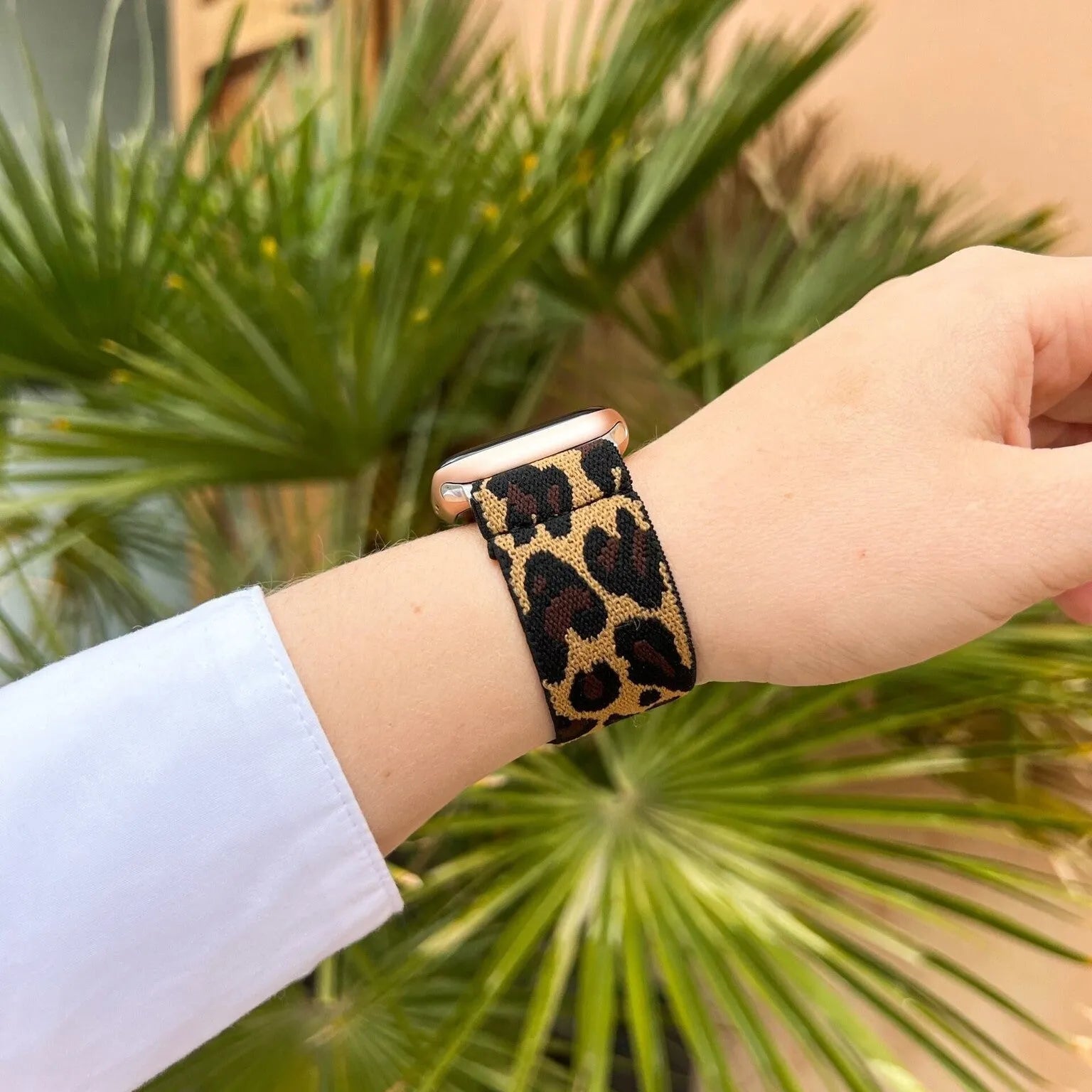 Bracelet élastique Apple Watch (léopard)