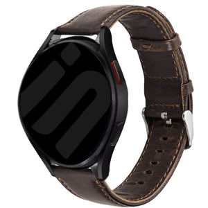 Amazfit Bip U (Pro) leren bandje (donkerbruin)