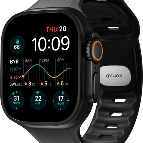 Nomad Apple Watch siliconen Tempo bandje (zwart)