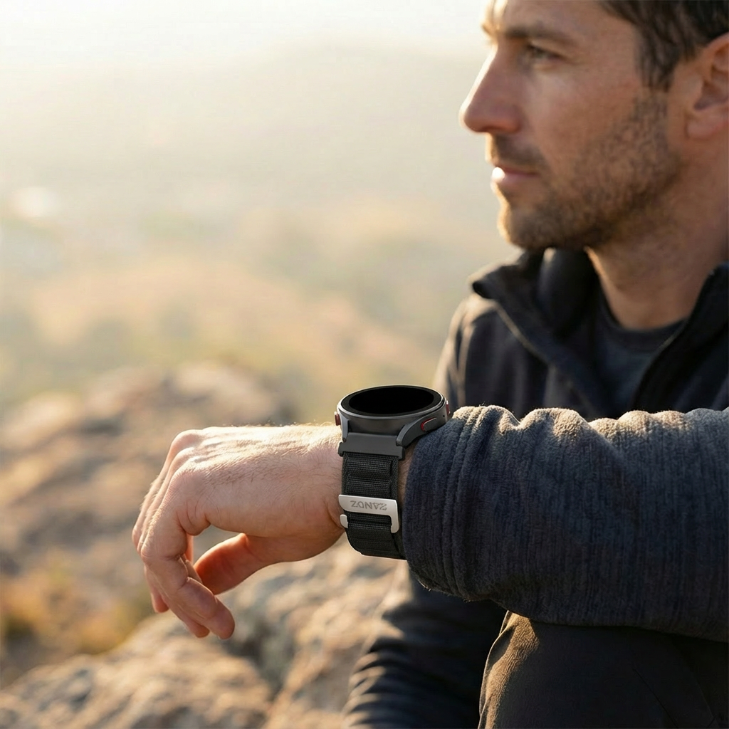 Bandz Garmin Forerunner 255 Alpine Nylon Strap (Black)