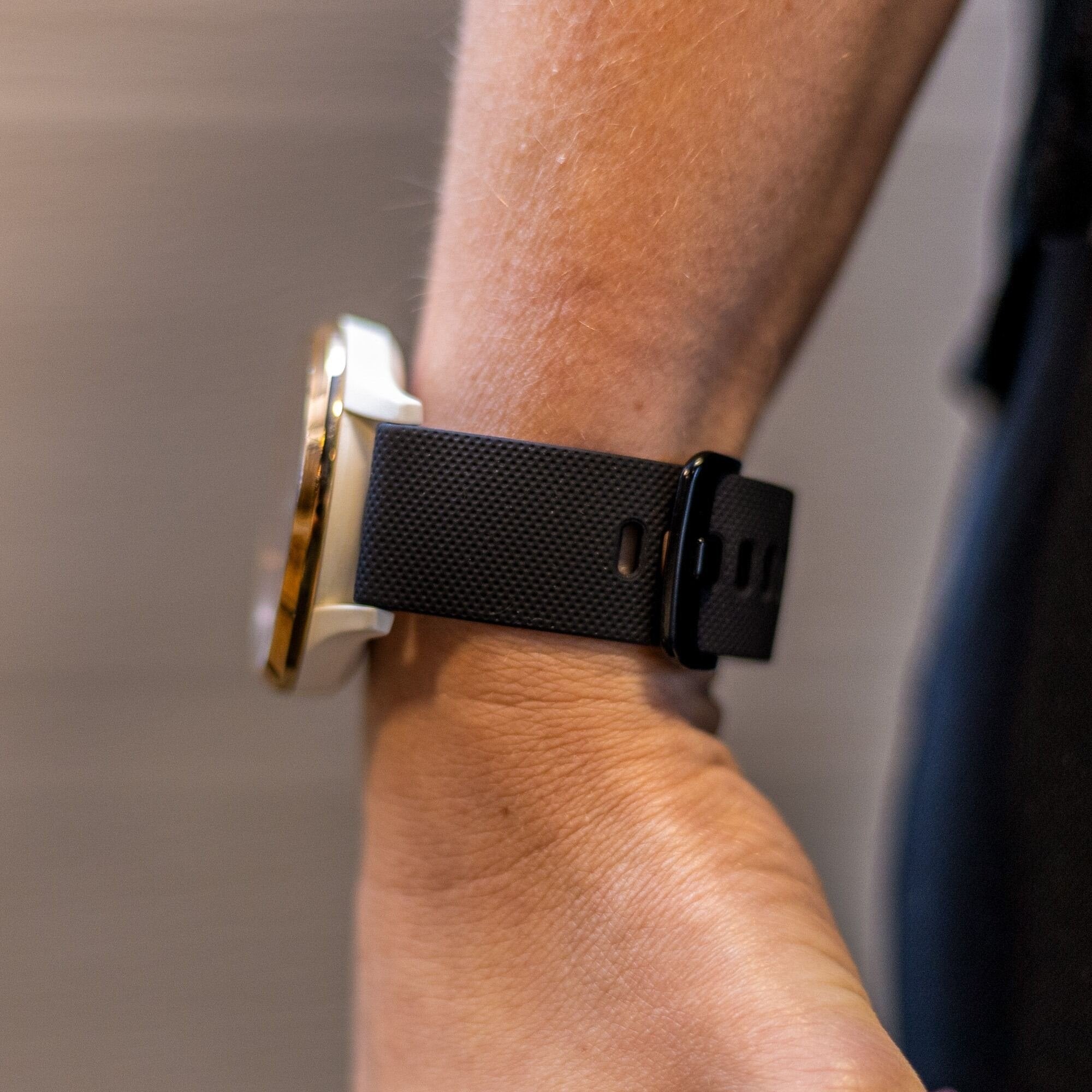 Samsung Galaxy Watch 4 44mm Luxe Siliconen bandje (zwart)