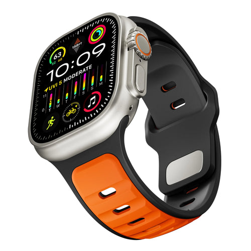 Correa de silicona premium outdoor Apple Watch (naranja/negra)