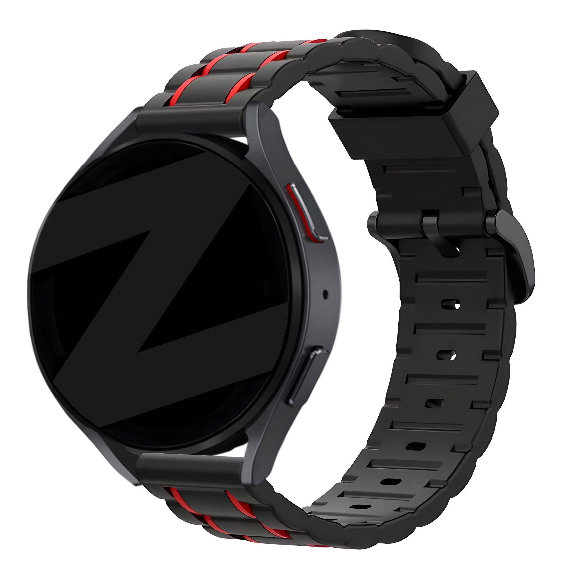 Bandz CMF Watch Pro 3 Gestreiftes Sportarmband (Schwarz/Rot)