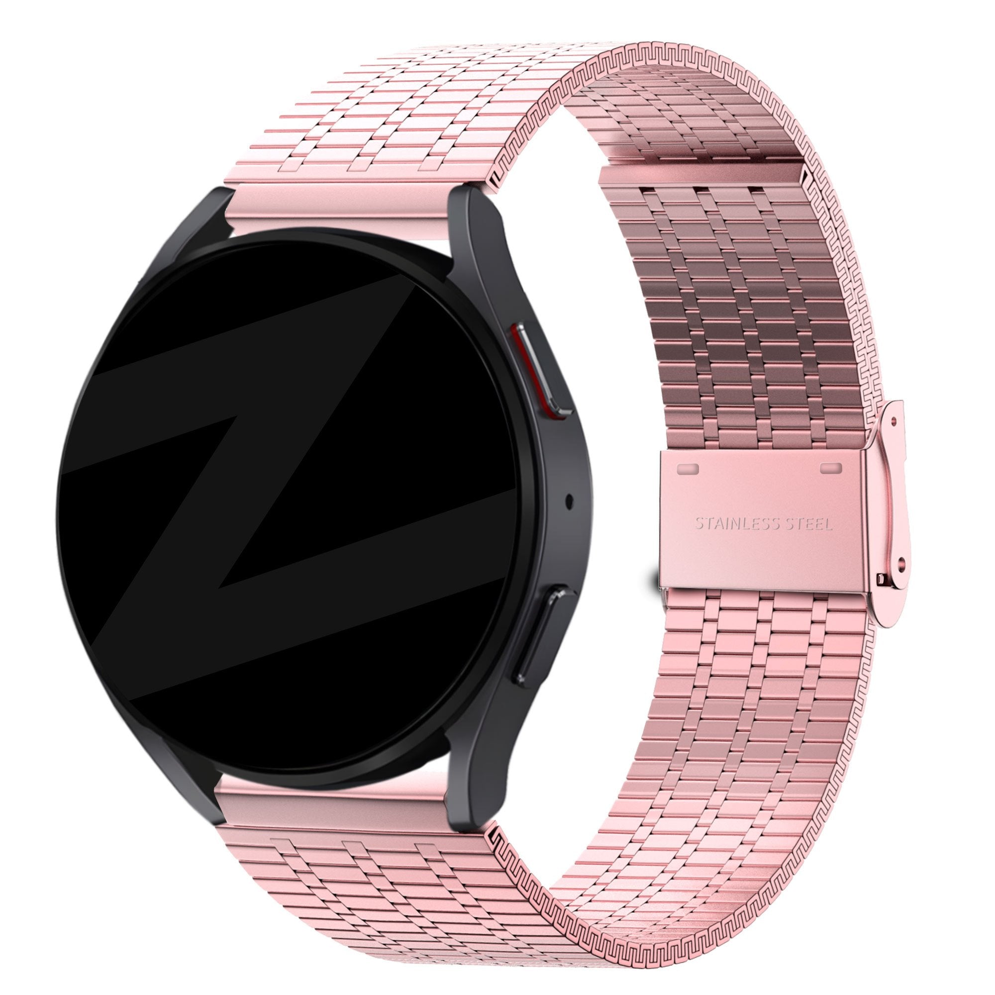 Bandz Garmin Forerunner 570 - 42mm Verstellbares Stahlarmband (Rosa)