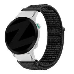 Nylon Loop Strap, black, on a watch, 3/4 front view