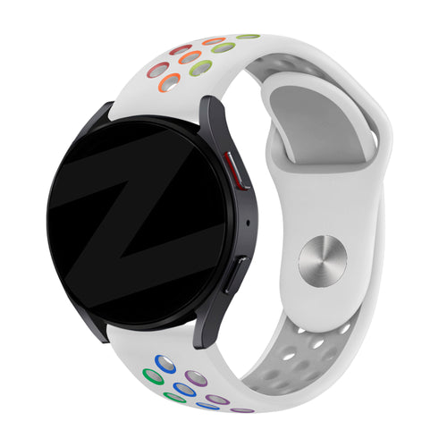 Bandz Amazfit Active 3 Premium Sportarmband 'Deluxe' (Weiß/Bunt)