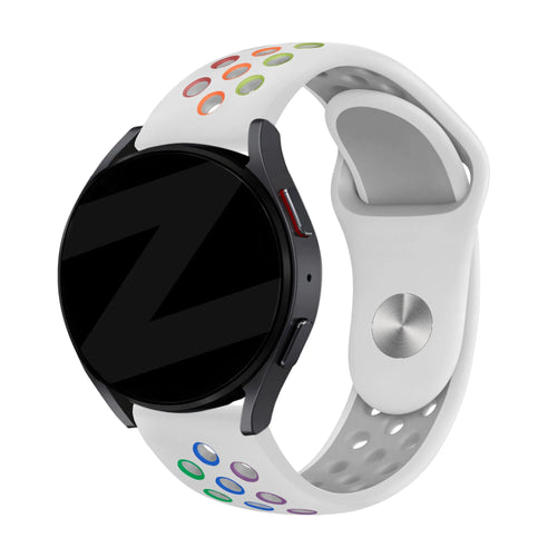 Bandz ICE Smart 3.0 Rectangular 1.78 Sport Strap 'Deluxe' (White/Rainbow)
