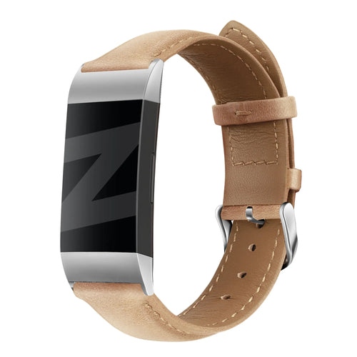 Genuine Leather Strap, brown, on a watch, 3/4 front view
