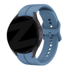 Silicone Strap 'Extreme', grey-blue, on a watch, 3/4 front view