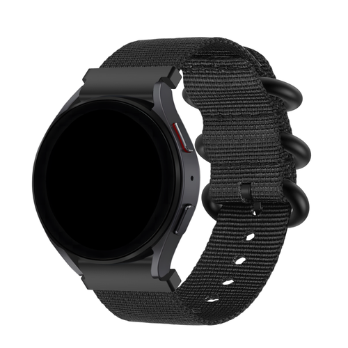 BALR Samsung Galaxy Watch 4 Classic 46mm nylon band met gesp (zwart)