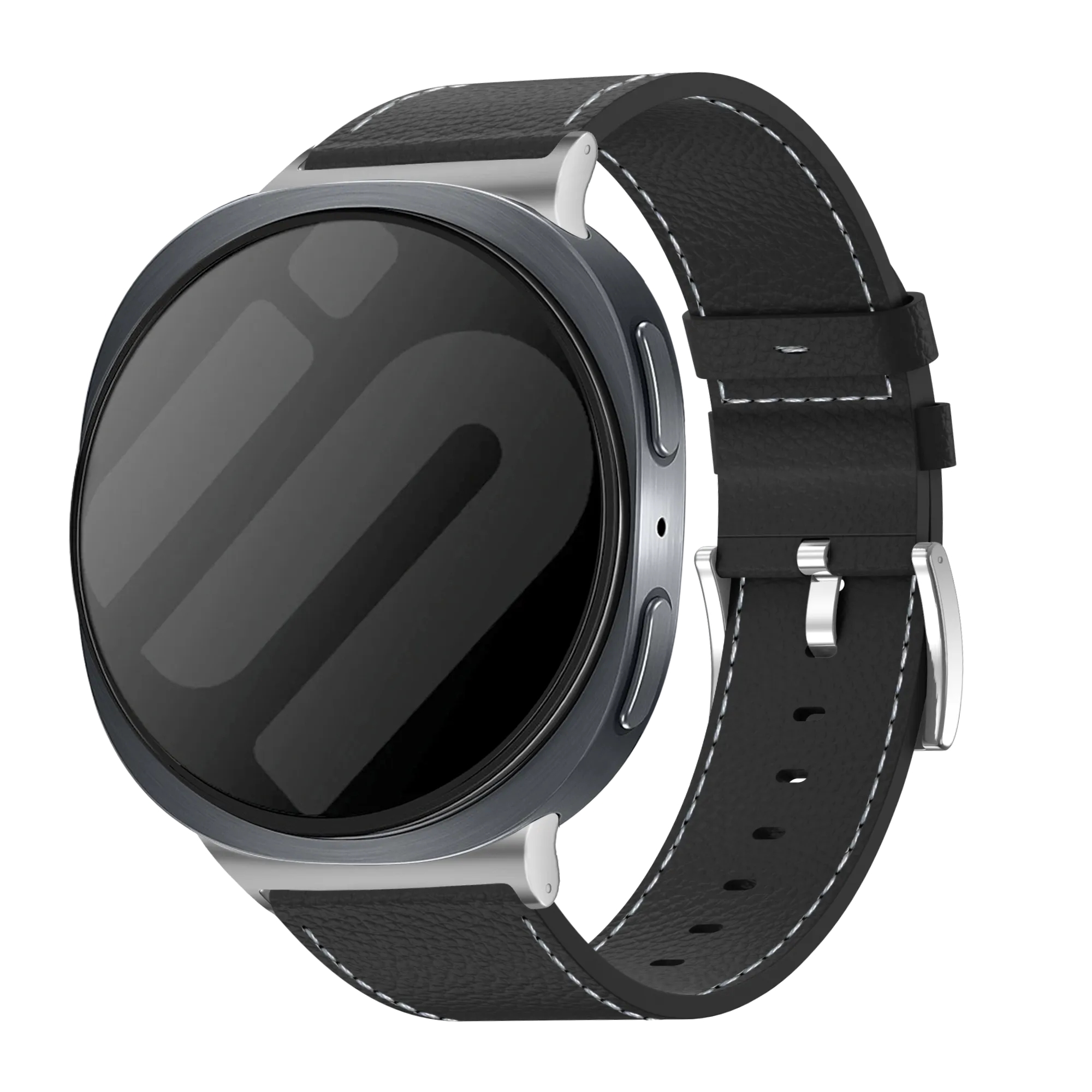 Samsung Galaxy Watch 8 - 44mm Gebürstetes Lederarmband (Schwarz)