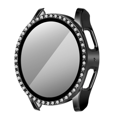 Funda diamante con vidrio Samsung Galaxy Watch 7 - 40mm (negro)