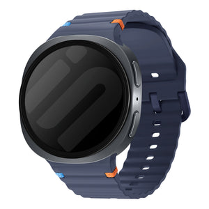  Samsung Galaxy Watch 8 - 44mm wave siliconen bandje (donkerblauw)