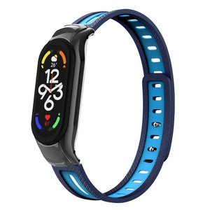 Silicone TPU Strap with Frame, on a watch, 3/4 front view