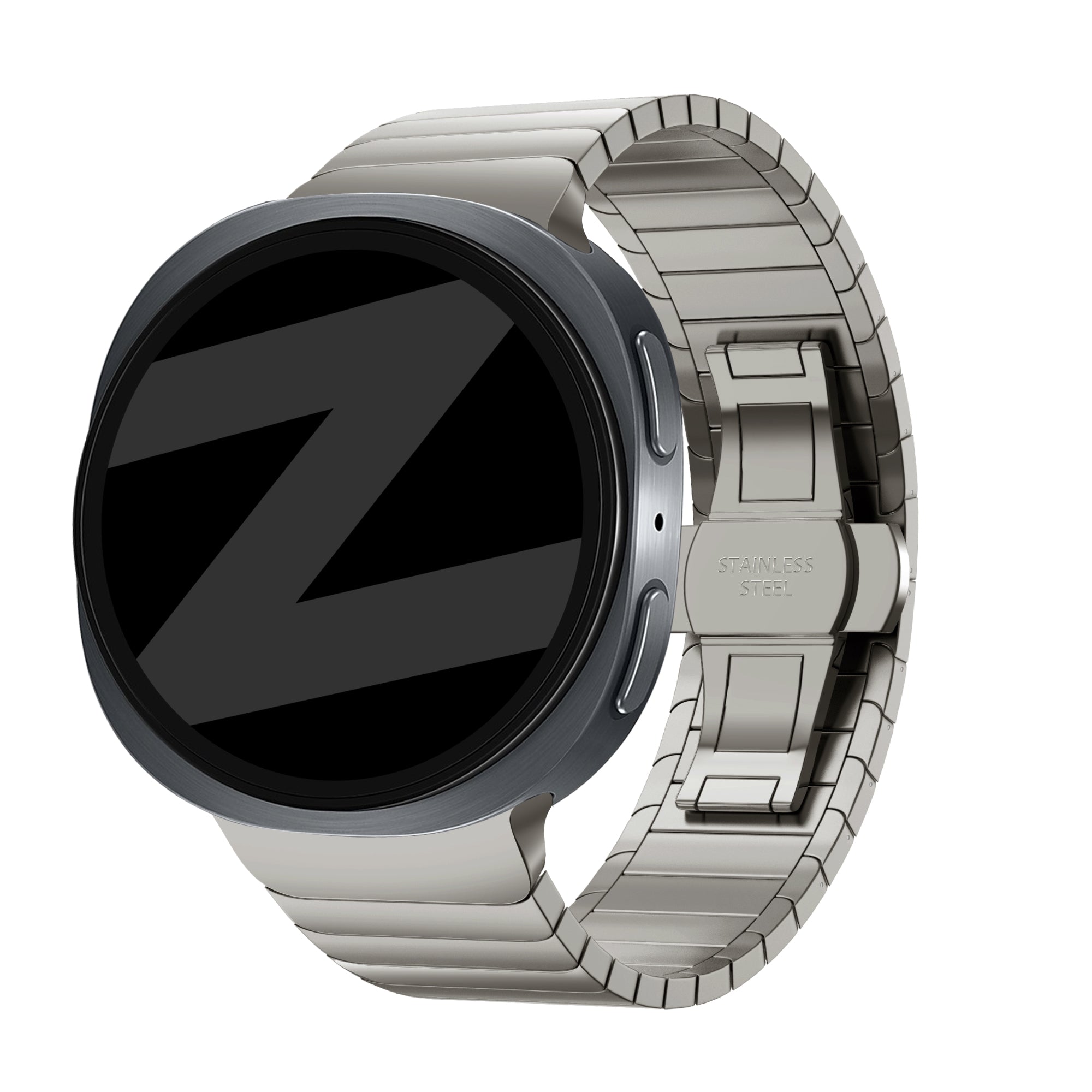 Bandz Samsung Galaxy Watch 8 - 40mm Steel Strap 'One Bead' (Titanium)