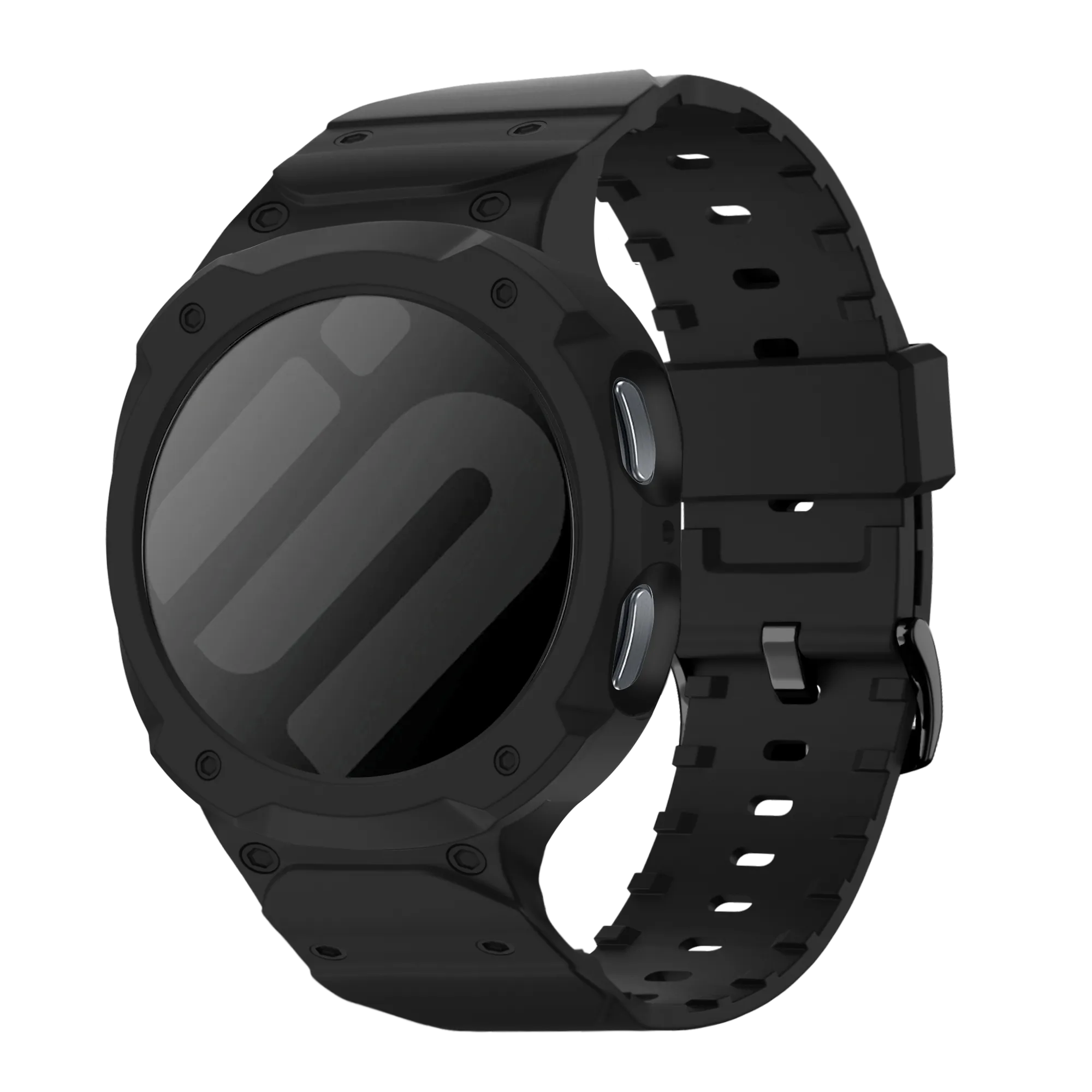 Samsung Galaxy Watch 8 - 44mm TPU Armband mit integrierter Hülle (Schwarz)
