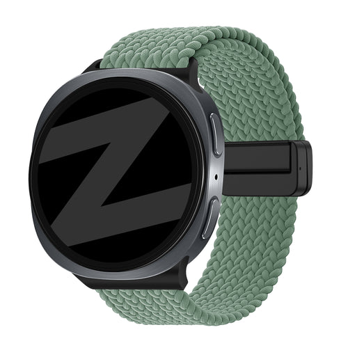 Bandz Samsung Galaxy Watch 8 Classic magnetisch geweven bandje (dennengroen)