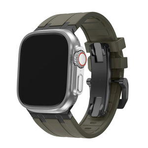BALR Apple Watch Ultra liquid siliconen band (bruin/zwart)