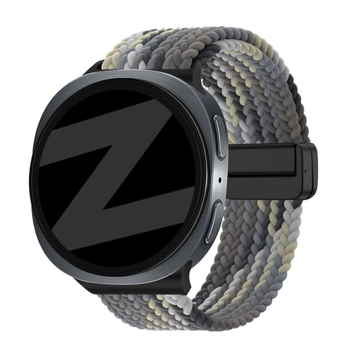 Bandz Bracelet tissé magnétique Samsung Galaxy Watch 8 - 40mm (mandala noir)
