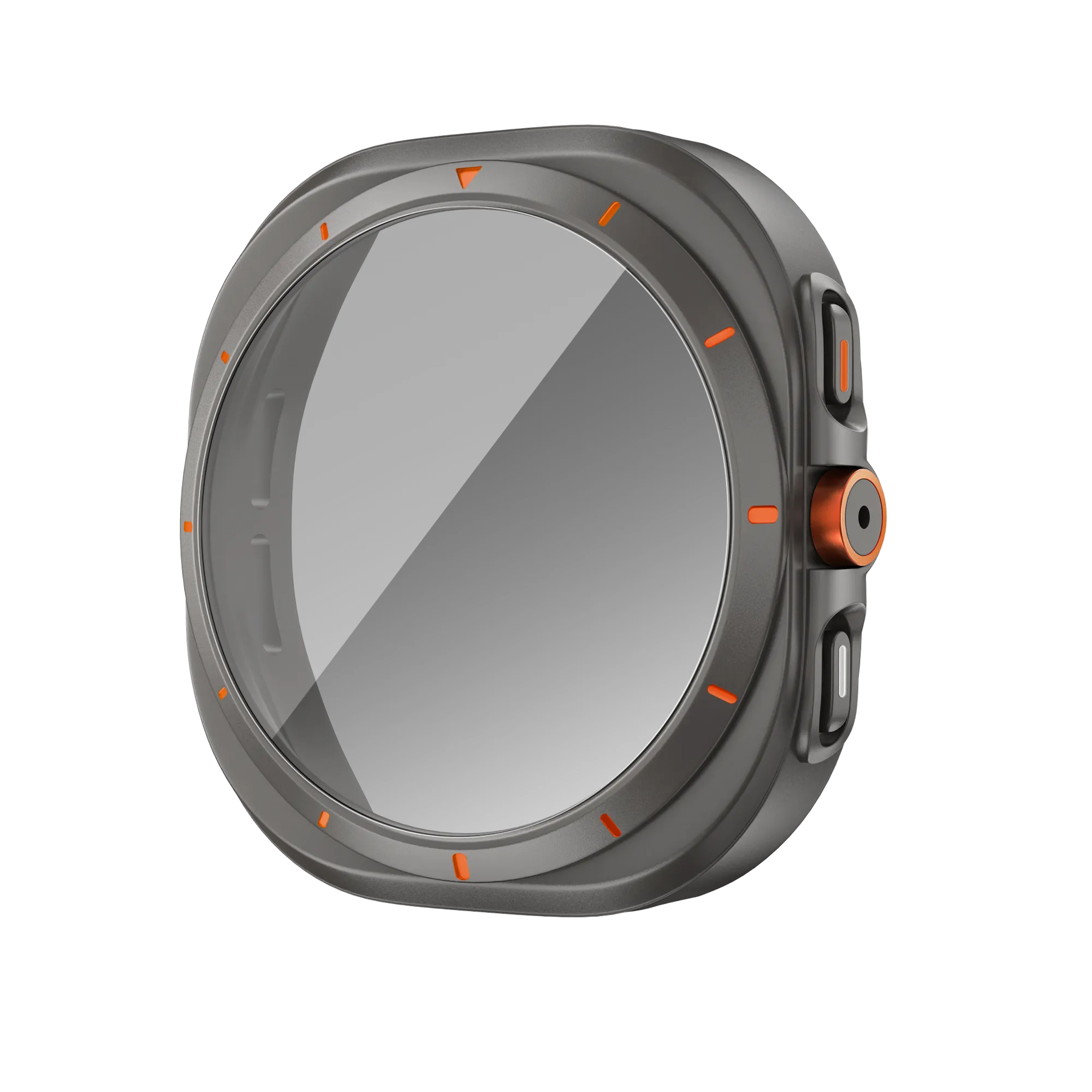 Bandz Funda de PC cuadrada con vidrio Samsung Galaxy Watch 7 - 44 mm (gris titanio)