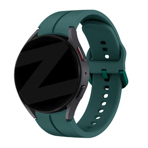 Silicone Strap 'Extreme', dark green, on a watch, 3/4 front view