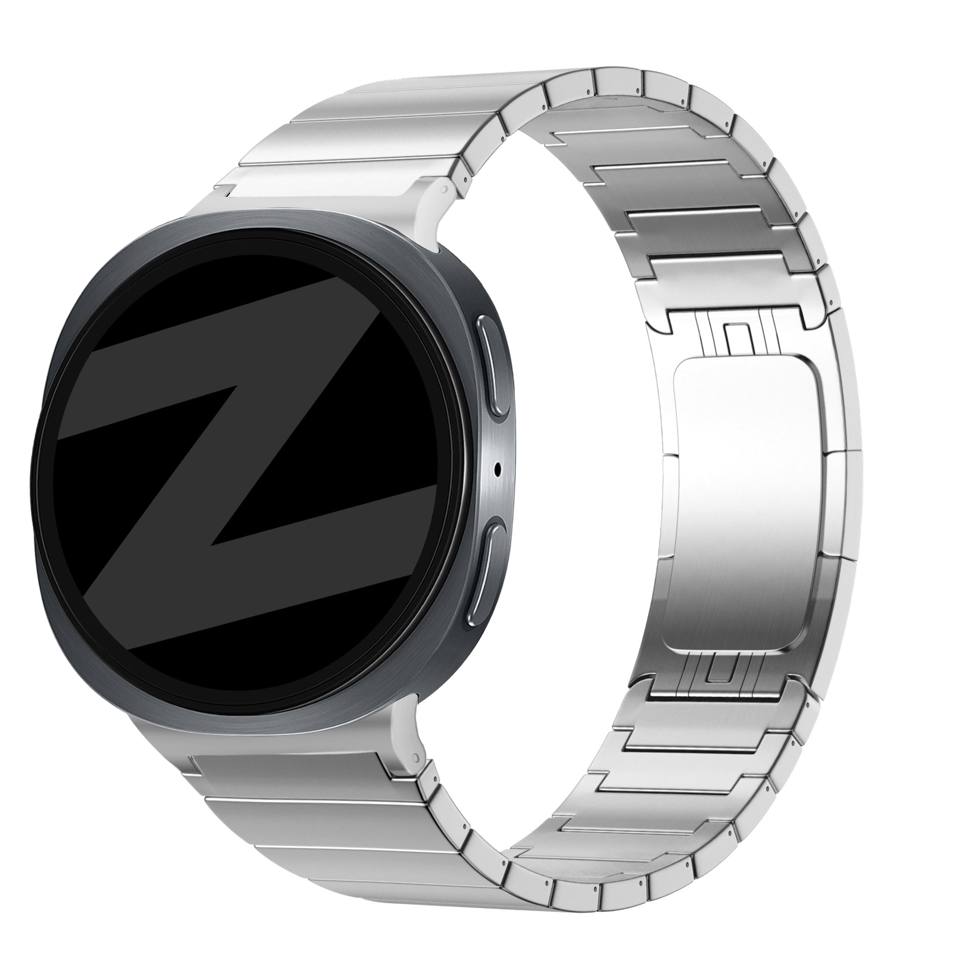 Bandz Samsung Galaxy Watch 9 - 40mm titanium band 'One bead' (zilver)